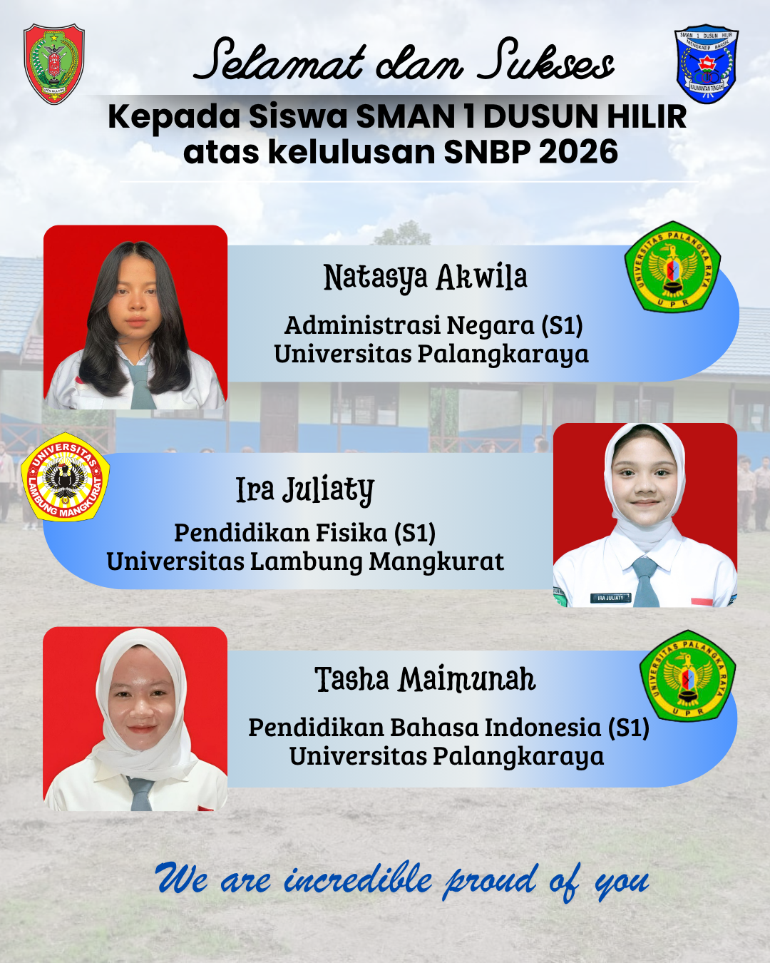 Kabar Membanggakan! 3 Siswa SMAN 1 Dusun Hilir Lolos PTN Melalui Jalur SNBP 2026